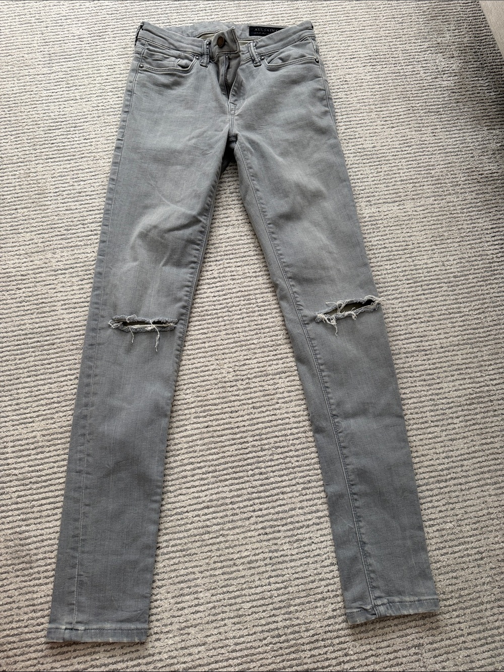 All Saints  size 27 jeans  Gray Ripped Skinny Jeans